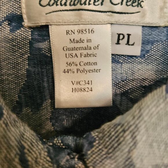 Coldwater Creek button down blue blazer (PL) cotton/polyester blend. 23" long - Picture 2 of 3